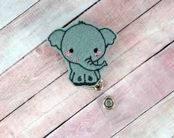 Elephant Badge Reel, Medical ID Badge, Pediatrics Nurse Badge Holder, Cute Badge Reel, Hospital Badge Reel, Retractable ID Badge, Lanyard