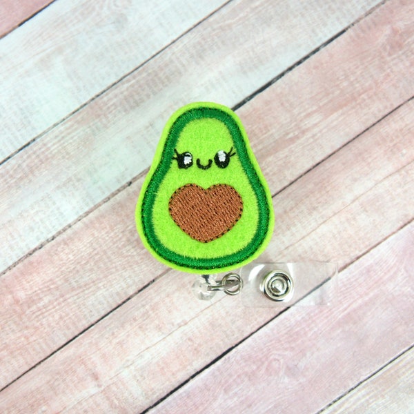 Avocado Badge Reel, Nurse Gift, Retractable Lanyard, Nurse ID Badge Holder, Gifts for Nurses, Gifts for Teachers, Badge Buddy, Name Tag Clip