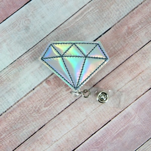 Diamond Badge Reel, Holographic Badge Reel, Retractable Id Badge Holder, RN Gifts, Teacher Gifts, Nurse Badge Reel