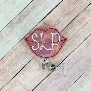 SLP-badgehaspel, cadeau logopedist, haspel badge, haspel spraakbadge, spraaktaal patholoog cadeau, badgehouder, badgetopper
