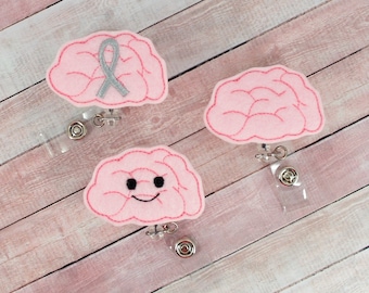 Brain Badge Reel, Medical Badge Holder, Retractable Badge Reel, Nurse Badge Reel, Lanyard, Awareness Badge Reel, Teacher Gift, ID Badge