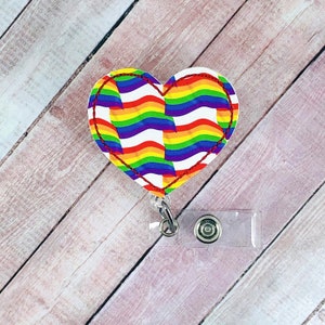 Pride Badge Reel, Rainbow Badge Reel, Pride ID Holder, Teacher Lanyard, Nurse Badge Reel, Retractable Badge Clip, Teacher Gift