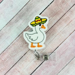 Sombrero Silly Goose Badge Reel, Funny Badge Holder, Nurse ID Badge, Teacher Lanyard, Retractable Badge Clip, Badge Topper, Interchangeable