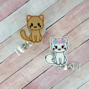 Cat Badge Reel, Kitty Badge Reel, Cute Badge Clip, Nurse Badge Reel, Teacher Lanyard, Retractable ID Badge Holder, ID Holder