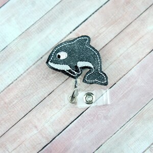 Orca Badge Reel - Killer Whale Badge Holder - Nurse Badge Reel - Glitter Badge Reel - Retractable Badge - Lanyard - Summer Badge Reel