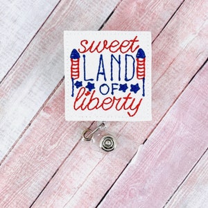 Fourth of July Badge Reel , Patriotic Badge Holder, Summer Badge Reel, Nurse ID Holder, Retractable Badge, 4th of July Badge, Coworker Gift