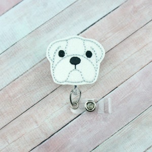 English Bulldog Badge Reel, Nurse Badge Reel, Retractable ID Badge Holder, Badge Clip, Dog Badge Reel, Nursing Badge Reel, RN Badge Reel