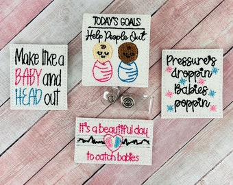 NICU Badge Reel, Labor and Delivery Nurse Badge Holder, L & D Badge Reel, Retractable ID Badge Holder, Neonatal ID Badge, Baby Badge Clip