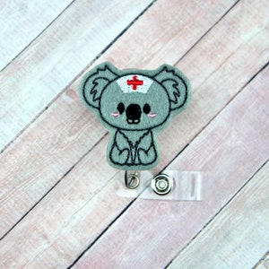 Nurse Koala Badge Reel, Badge Holder, Nurse Badge Reel, Medical Badge, ID Badge, Nurse Gifts, Retractable Badge, Cute ID Holder, Lanyard