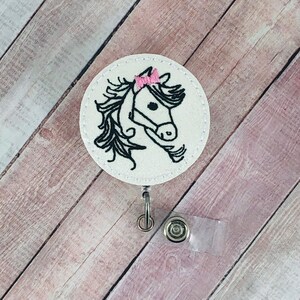 Horse Badge Reel, Badge Holder, Nurse ID Holder, Retractable ID Badge Holder, Badge Pull, Teacher Lanyard, Spring Badge Reel, Nurse Gifts