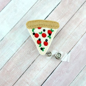 Pizza Badge Reel -  Badge Reel - Cute Badge Clip - Retractable ID Badge Holder - Badge Pull - Lanyard - Badge Holder - ID Badge
