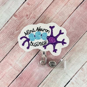 Neurologist Badge Reel, Neurology Reel Badge, Funny Badge Reel, ID Reel for Nurse, Nerve Cell Badge Holder,  Badge Holder