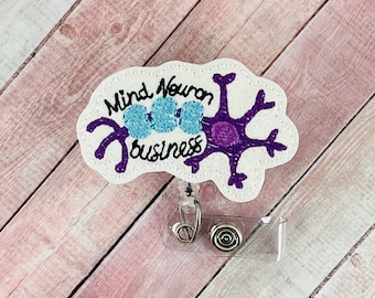 Neurologist Badge Reel, Neurology Reel Badge, Funny Badge Reel, ID Reel for Nurse, Nerve Cell Badge Holder,  Badge Holder