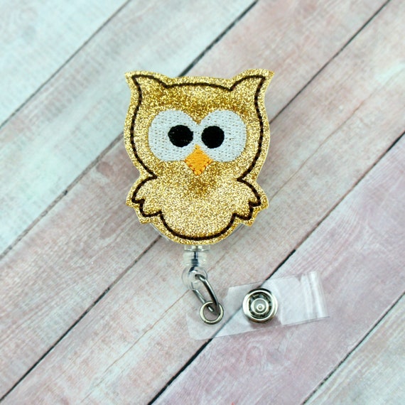Owl Badge Reel, Retractable ID Badge Holder, Fall Badge Reel
