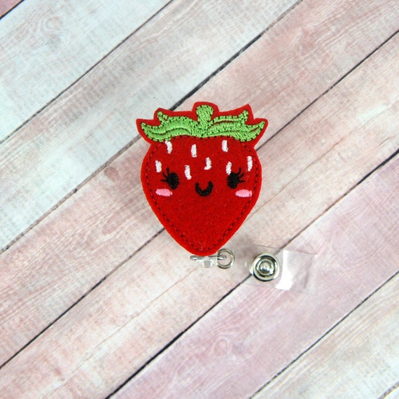 Strawberry Badge Reel Badge Holder Nutritionist Gift Dietitian