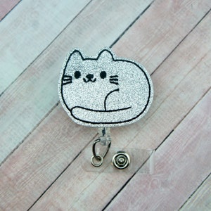 Cat Badge Reel, Nurse ID Badge Reel, Retractable Badge Holder, Gifts for Nurses, Kitty Badge Reel, ID Reel For Nurse, Name Tag, Badge Clip