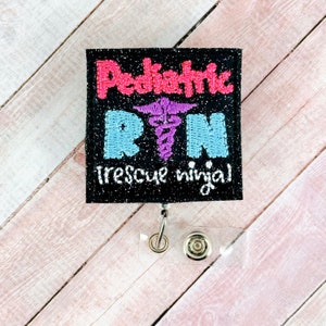 Peds Nurse Badge Reel, Pediatric Nurse Badge Holder, Medical ID Badge Clip, ER Badge Reel, Retractable Badge Pull, Badge Buddy, Nurse Gift