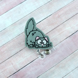 Mad Kitty Badge Reel, Cat Badge Reel, Nurse ID Badge, Retractable Badge Reel, Name Tag Clip, ID Holder, Teacher Lanyard, Medical Badge Reel