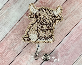 Highland Cow Badge Reel, Nurse Badge Holder, ID Badge Clip, Teacher Lanyard, Cadeau voor verpleegkundigen, Cadeaus voor artsen, Badge Buddy