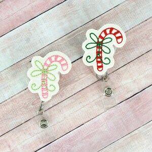 Candy Cane Badge Reel - Christmas Badge Reel - WinterBadge Reel - Lanyard - Nurse Gift -Teacher Badge Reel - Retractable ID Badge Holder