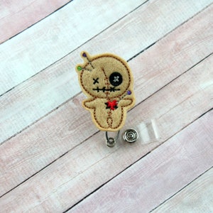 VooDoo Badge Reel - Badge Holder - Felt Badge Reel - Halloween Badge Clip - Retractable ID Badge Holder - Badge Pull - Badge Holder