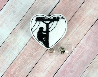Lineman Love Badge Reel, Regali Lineman, Porta badge retrattile ID, Lineman Badge Reel, Lineman Wife