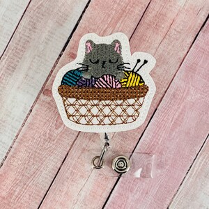 Cat Nap Badge Reel, Kitty Badge Pull, Cute ID Holder, Retractable ID Badge Holder, Nurse Badge Reel, Teacher Lanyard, Nurse Badge