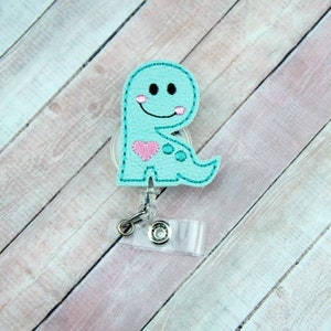 Dinosaur Badge Reel -  Badge Reel - Badge Holder - Retractable Badge - Badge Pull - Lanyard - Badge Holder - Valentine&#39;s  Day   Badge Reel