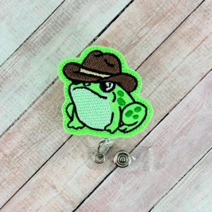 Bobine d'insigne grenouille de cow-boy de l'ouest, porte-badge d'infirmière, porte-badge d'identité rétractable, surmatelas interchangeable, porte-badge