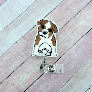 Bulldog Badge Reel, Dog Badge Reel, Nurse ID Badge, Swipe Badge, ID Holder, Name Badge, Dog Lanyard, Bulldog Gifts, American Bulldog