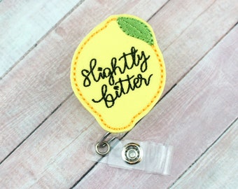 Slightly Bitter Lemon Badge Reel - Lemon Badge Reel - Nurse Badge Reel - Fruit Badge Holder - Retractable Badge - Badge Pull