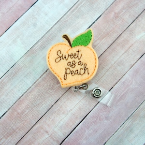 Peach Badge Reel, Employee Badge, Nurse ID Badge, Retractable ID Badge Holder, Nutritionist Gift, Nurse Name Badge, Gifts for Doctors