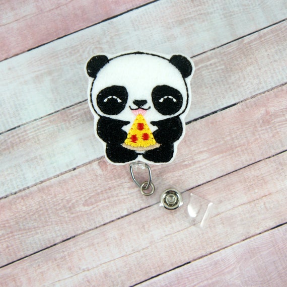Panda Eating Pizza Badge Reel Badge Holder Panda Badge Badge Reel Feltie  Badge Reel Retractable ID Badge Holder Badge Pull -  Hong Kong
