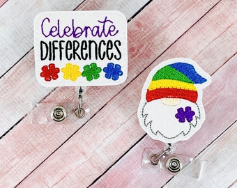 Autism Badge Reel, Cute Gnome Badge Reel, Puzzle Badge Reel, Nurse ID Holder, Autism Mom Badge Clip, Coworker Gift, Badge Buddy, Lanyard