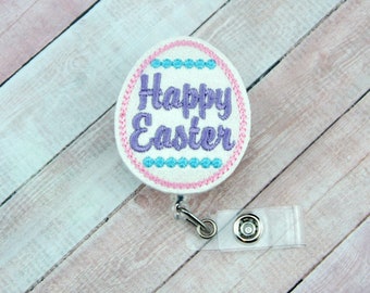 Glitter Frohe Ostern Abzeichen Reel - Ostern Abzeichen Reel - Ei Abzeichen - Krankenschwester Abzeichen Reel - einziehbarer ID Ausweishalter - Badge Pull