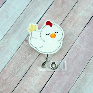 Hen Badge Reel - Pediatric Badge - Chicken Badge Reel - Badge Reel - Retractable ID Badge Holder - Badge Pull - Labor and Delivery Nurse