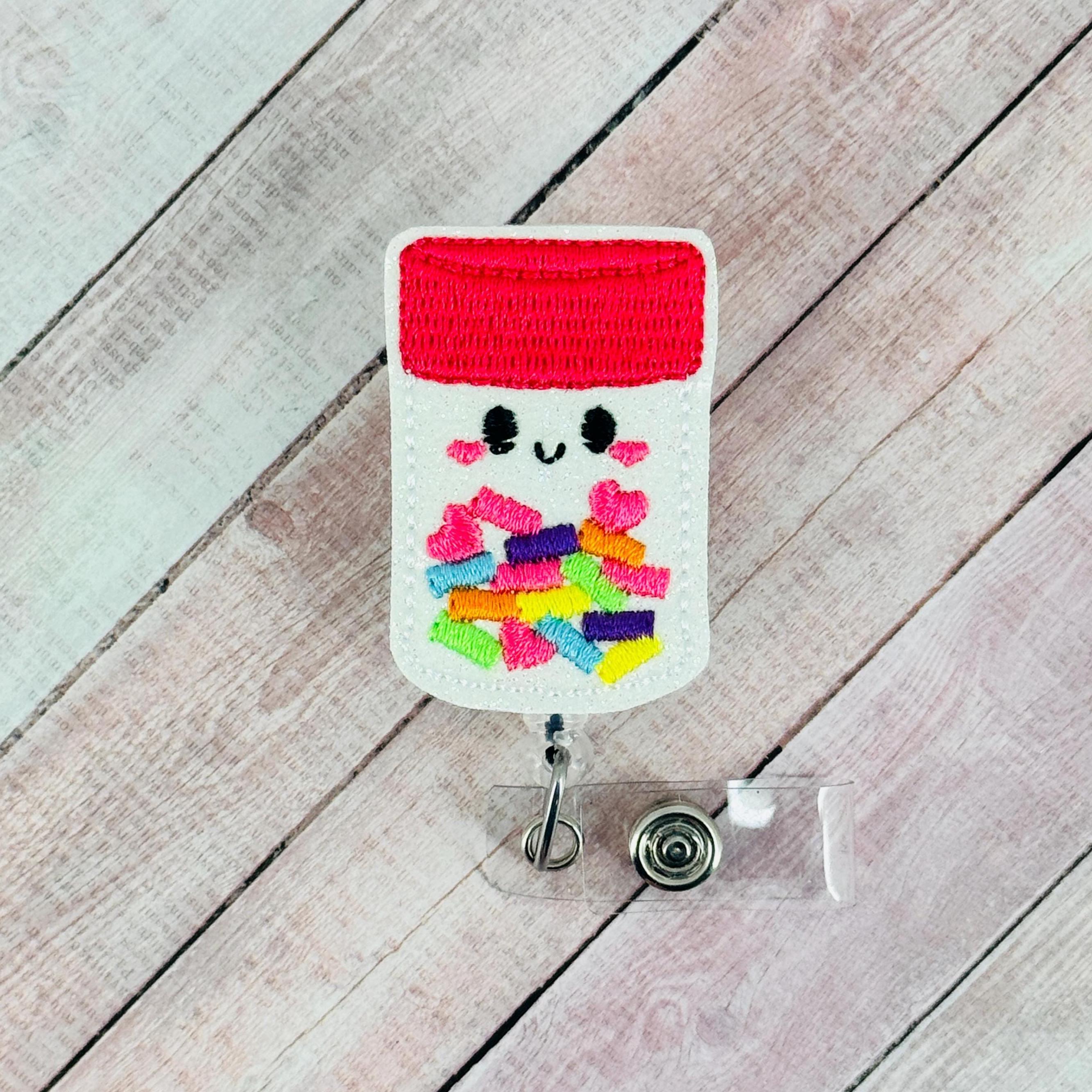 Medicine Sprinkles Badge Reel, Nurse Badge Holder, Retractable ID Badge Clip, Teacher Lanyard, Medical Badge Reel, Badge Buddy, MRI Safe