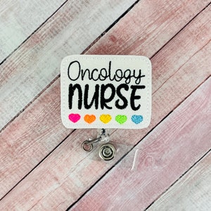 Oncology Nurse Badge Reel, Retractable ID Badge Holder, Gifts for Oncologist, Nurse Badge Reel, Oncology ID Badge, Medical Name Badge