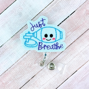 Rest Breathe Badge Reel, Respiratory Therapy Badge Holder, RT Badge Holder, RT Assistant Badge Reel, RT Student, Badge Buddy, Co-Worker Gift