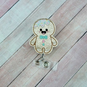 Bobine de badge en pain d’épice Candy - Badge à paillettes - Bobine de badge d’hiver - Badge - Badge Pull - Porte-badge - Lanyard - Bobine de badge - Clip de ceinture