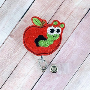 Teacher Lanyard, Apple Badge Reel, Teacher Gift, Retractable ID Badge Holder, Badge Clip, Nurse Badge Reel, School Name Tag