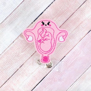Uterus Badge Reel, Labor and Delivery Badge Reel, OBGYN Badge Holder, Fertility Nurse Badge, Midwife Badge Reel, Labor & Delivery Nurse Gift
