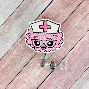 Nurse Brain Badge Reel, Nurse Gift, Coworker Gift, Nurse Gift, ID Badge Clip, ID Badge Holder, Pediatric Nurse Badge, Medical Badge Clip