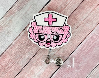 Nurse Brain Badge Reel, Nurse Gift, Coworker Gift, Nurse Gift, ID Badge Clip, ID Badge Holder, Pediatric Nurse Badge, Medical Badge Clip