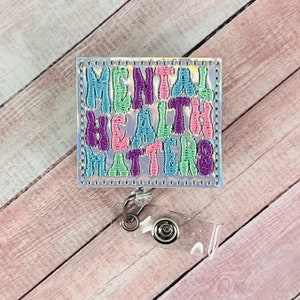 Mental Health Matters Badge Reel, Nurse Badge Reel, Retractable ID Badge Holder, Coworker Gift, Psychologist Gift, Teacher Lanyard