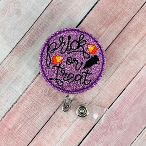 Prick or Treat Halloween Badge Reel, Phlebotomist Badge Holder, Coworker Gift, Badge Buddy, Medical ID Holder, Hospital Badge Clip