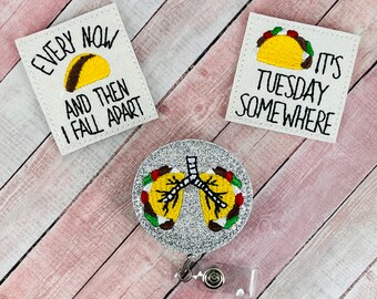 Taco Badge Reel, Cinco De Mayo Badge Holder, Mexican ID Badge Clip, Funny Nurse Badge, Gift for Nurses, Gifts for Doctors, Badge Buddy