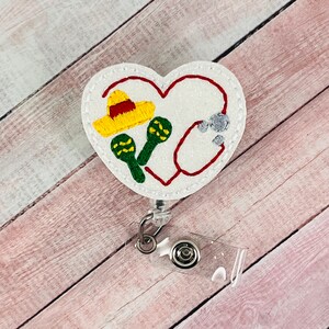 Cinco De Mayo Stethoscope Badge Reel, Nurse Badge Reel, Retractable ID Badge Holder, Coworker Gift, Medical Badge Reel