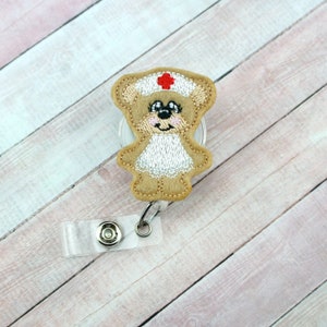 Bear Nurse Badge Reel - Nurse Badge Holder - Badge Reel - Retractable ID Badge Holder - Badge Pull - ID Badge- Badge Holder