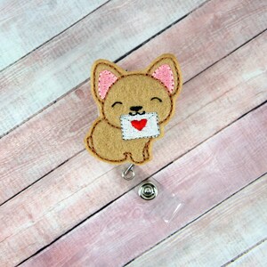 Valentine Badge Reel- Dog Badge Reel - Nurse Badge Reel - Teacher Gift - Retractable ID Badge Holder - Badge Pull - Cute Badge Reel